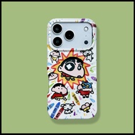 Cartoon Cartoon Graffiti Shin-Chan Dumb Apple 17pro Magnetic Phone Case Two-in-One Suitable for ipho