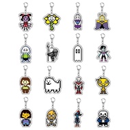 Anime Undertale Acrylic Fun Keychain Pixel Sans Flowey Papyrus Asriel Cartoon Figure Keyrings Backpa