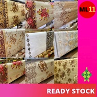 Raya Alas Meja Makan / Royal Metallic Gold Waterproof Tablecloth Lapik Meja / Alas Meja Plastik