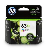 HP 63XL Tri-color High Yield Original Ink Cartridge (F6U63AN) for HP Deskjet 1112 2130 2132 3630...