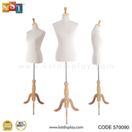 Patung Pakaian Wanita Mannequin Female Torso With Wood Leg For Clothes Garment Wardrobe Display