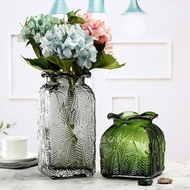 Light Luxury Gold Painting Transparent Glass Vase Dried Flower Living Room Flower Vase Ornament Decoration Creative Simp