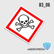 Safety stiker Poster Label B3 GHS : Beracun (Toxic)