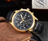นาฬิกาข้อมือผู้ชาย Seiko สำหรับผู้ชายขายดีนาฬิกาหนังปฏิทินโครโนกราฟสำหรับผู้ชายและผู้หญิงมีกล่องของขวัญฟรี