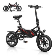 LEADZM Electric Bike for Adults,14" Folding Electric Bicycle 350W 36V 6AH Battery w/Dul Shock Absorb