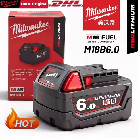 Milwaukee m18 battery, bateria lifepo4 M18B6, 6000mAh lithium battery XC48-11-1860 Original milwauke