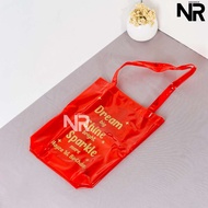 Wedding Souvenir jelly tote bag with base 30x35x8 transparent mica bag Souvenir for birthday events,