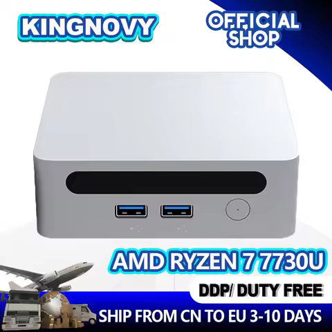 Kingnovy AMD Ryzen 7 7730U 8 Core 16 Thread Up to 4.5Ghz Processor Mini PC DDR4 RAM NVME SSD Desktop