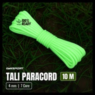 TENDA Paracord Rope 7 Core 4mm 10M Paracord Camping Rope/ Parachute Cord/ Luminous Tent Rope