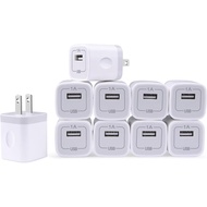 Blok Pengecas untuk iPhone, Kotak Pengecas, USB Cube, NonoUV 10-Pack Single Port Wall Charger 1A/5V 