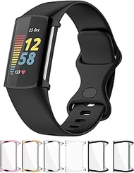 LOKEKE Compatible Compatible with Fitbit Charge 6 Protective Case Cover, Full Coverage TPU Protectiv