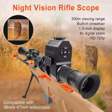 850nm infrared night vision device, rifle scope, zoom 1X-8X, 1080P, visible range 400 meters, huntin
