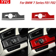 For BMW 7 Series F01 F02 2009-2014 Carbon Fiber Headlight Switch Panel Trim Cover Car Interior Decor
