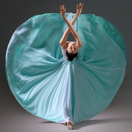 Váy Biểu Diễn Khiêu Vũ Cổ Điển Váy Khiêu Vũ Vải Chiffon Hai Lớp Váy Khiêu Vũ 720 Độ Váy Nửa Thân Váy