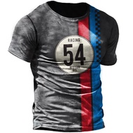 Retro men's T-shirt 3D printed T-shirt motorcycle T-shirt oil short sleeved bicycle 66 way T-shirt m
