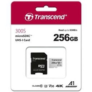 「阿秒市集」限量 創見 MicroSDXC T-Flash TF 256G U3 100M 記憶卡 附轉卡 300S-A