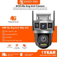 Dosen pro Camera 4G 3 Eyes Surveillance SC23 Wireless Outdoor Surveillance Wifi Ip66 Smart Waterproo