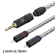 TRN T3 PRO 8 Core Pure Silver Cable 2.5/3.5MM With MMCX/2PIN Connector Type-C Upgraded Cable For  KZ