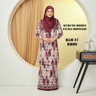 KT027038 Baju Kurung Moden Material LYCRA Ironless Selesa, Anggun Bergaya Patuh Syariah