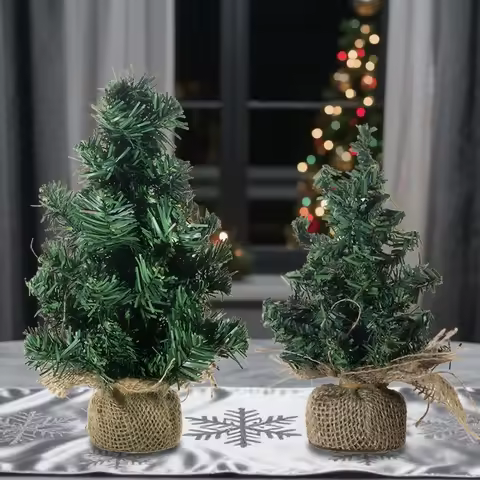 Mini Christmas Trees Artificial Plants Home Desktop Ornaments Fake Pine Christmas Artificial Potted 