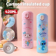 Kawaii  Kuromi Sanrioed vacuum insulated tumbler Cute Cartoon baby water bottle Portable 304 Stainle