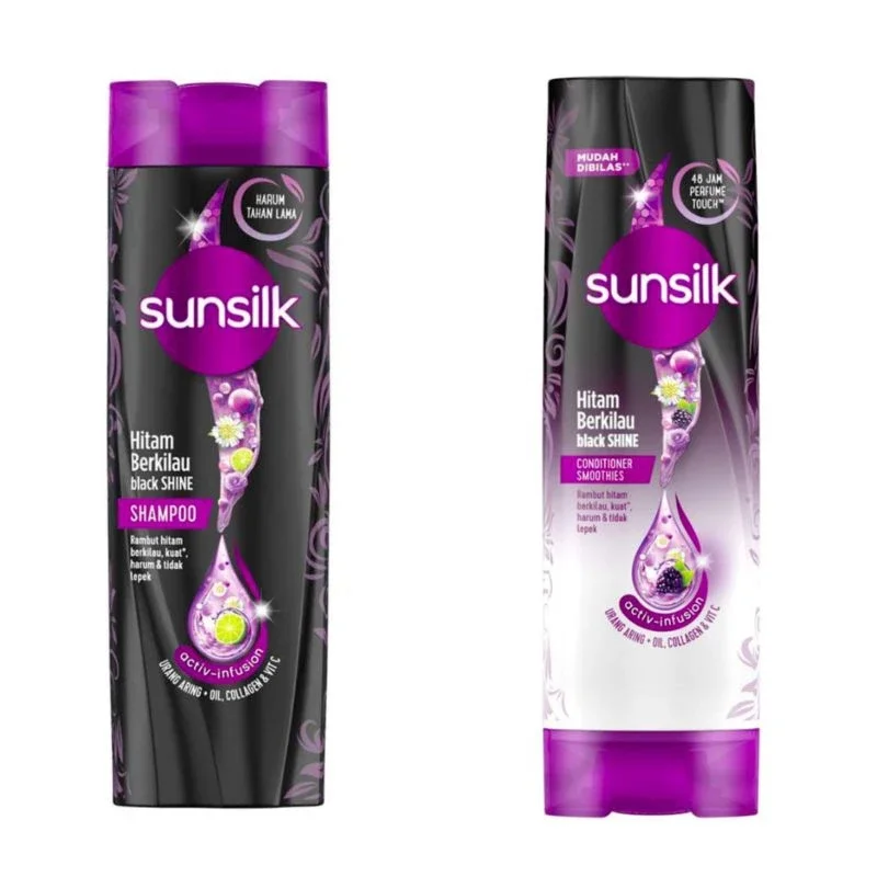 Sunsilk Shampo dan Sunsilk Conditioner Black Shine 160 ml