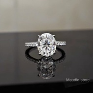 Luxury 4.5ct Real Moissanite Diamond Women Ring Oval Cut Engagement Proposal Ring