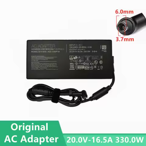 Original 20.0V 16.5A 330.0W 6.0×3.7mm Charger For ASUS A23-330P1A A22-330P1A AC Adapter ROG 7PLUS 8P