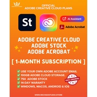 【RM20】GENUINE ADOBE CREATIVE CLOUD + ADOBE AI ACROBAT + ADOBE STOCK  | 14DAY / 1Month Subscription [