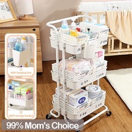 Thick section 3/4 tier Trolley Rack Quality Baby Storage Rack Multipurpose Storage Trolley 3 Layers Storage Trolley 推车