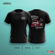 Crew T-Shirt[OFFICIAL PUNKWHEELS] T-Shirt EVO4 RALLY Custom Design Graphic TeeBLACK/WHITES-5XL