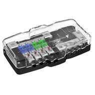 Car Audio Fuse Holder 4 Way Fuse Distribution Box 12V 0/4 Gauge for Automotive Systems with Ground