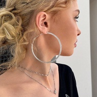 Hoa tai vòng đính đá Rhinestone phóng đại thời trang thanh lịch MusicFest Y2KFest Thu