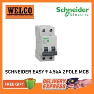 SCHNEIDER EASY9 2 POLE MCB (4.5KA) 40A / 63A Miniature Circuit Breaker (SIRIM)