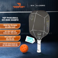 Genuine Six Zero Quartz Pickleball Racket Black with Black Border - Powerful Hit, Perfect Control - 