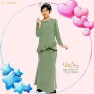 Qayla Kurung Girl Mint Green