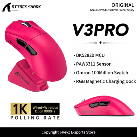 ATTACK SHARK V3Pro Lightweight Tri-Mode Wireless Gaming Mouse PAW3311 25000DPI 1KHz Type-C Magnetic 