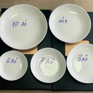White Porcelain Deep Virtual Plate 6inch 15cm,7inch 17.5cm,8inch 20cm HONG LOC STORE
