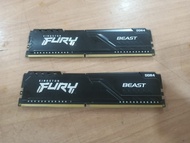 Kingston HyperX Fury Beast 16GB (2x8GB) 3200Mhz KF432C16BBK2/16 Bekas Memory Ram