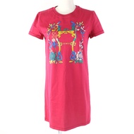 狀況極佳的 HERMES 24SS DELLA CAVALLERIA 100% 棉質短袖 T 卹連身裙，粉紅色，尺寸 34，帶盒子，法國製造，正品，女款。