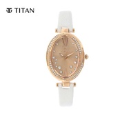 Titan Rose Gold Dial Leather Strap Women's Watch 95025WL01