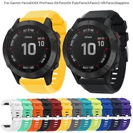 for Garmin Fenix 6X/6X Pro/5X/5X Plus/Fenix 3 Sapphire/Descent Mk1 Watch Band Easy Fit 26mm Width Silicone Watch Strap