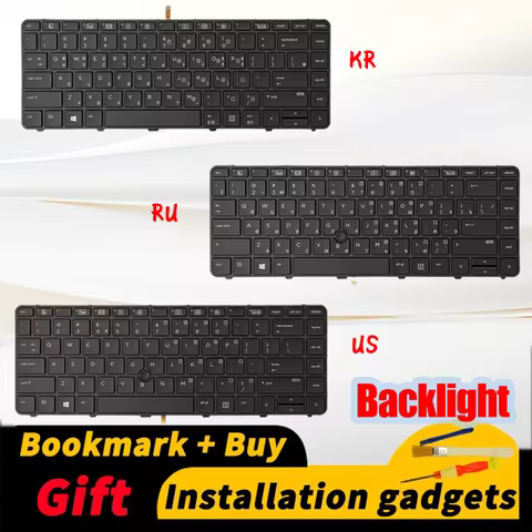 Suitable for HP 430 G3 430 G4 440 G3 440 G4 445 G3 backlit keyboard KR RU US layout