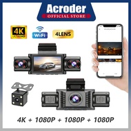Acroder Dash Cam Car 4K HD 4 Channel WiFi Connect 24-H Time Infrared Night Vision Loop Recording