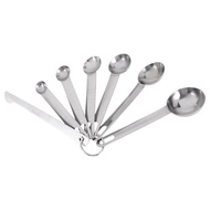 Stainless Steel Measuring Spoons Cups Set Small Tablespoon Teaspoons Set 6 with Bonus Leveler for Dr