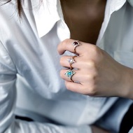 【天然藍寶石】18K天然澳寶蛋白石 蔚藍托帕石戒指 戒指訂製 R051