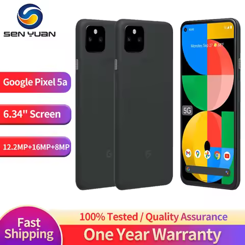 Original Google Pixel 5a 5G Mobile Phone 6GB+128GB 6.34" OLED NFC 12.2MP+16MP+8MP Snapdragon 765G-5G