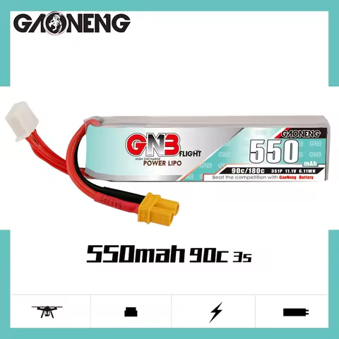 GNB 3S 550mAh 90C/180C 11.1V LiPo Battery For Quadcopter Helicopter FPV Drone Parts Rechargeable Bat