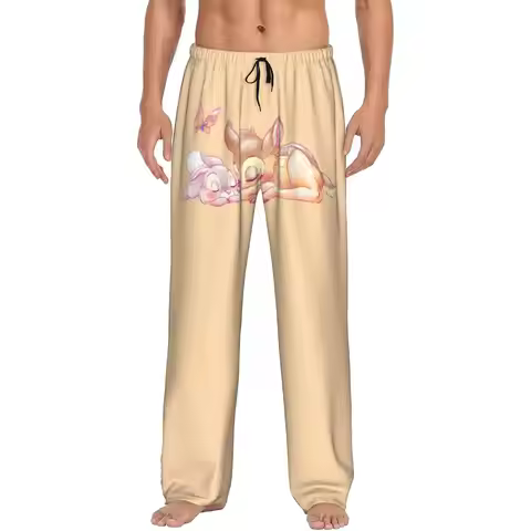 Custom Print Men B-Bambies Anime Pajama Pants Sleepwear Sleep Lounge Bottoms with Pockets