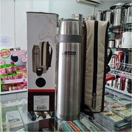 112958 Vacuum Flask 1 liter Prima II w/Bag, Thermos Zebra Thailand, SUS 304